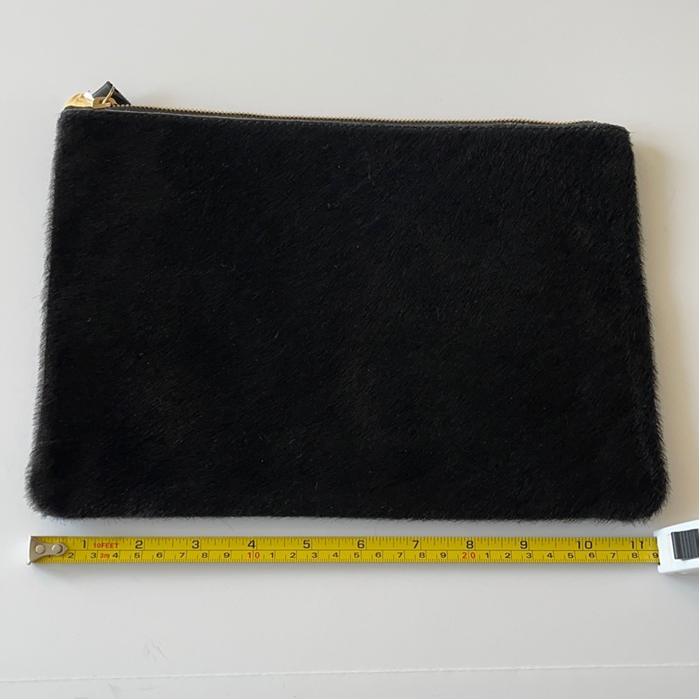 Clare V Black Hair-on Flat Clutch